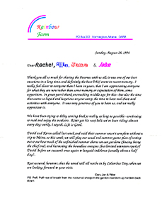 Cam's thank you letter Aug 28, 1994